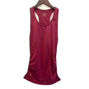 Athleta Women's Wine/Berry Pink Racerback Tech Fabric Tank w/Ruched Sides Sz XS